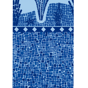 Estampa Estrela Havai Mosaico Dark Blue